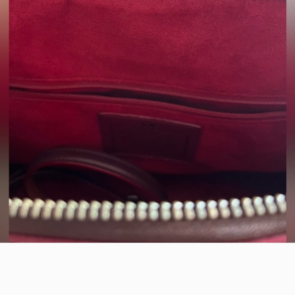Coach Brown and Burgundy Dome Handbag ๐ - Picture 3 of 4